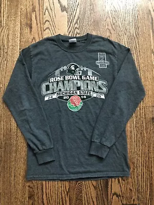 Michigan State Rose Bowl Champion Game Long Sleeve T-Shirt 2014 24-20 SZ Small • $14.99