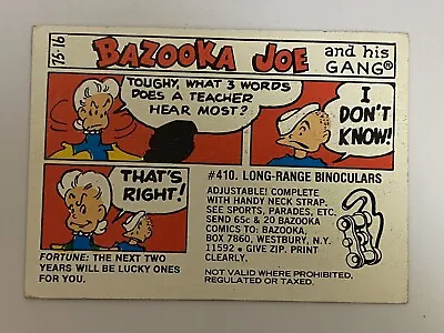 Vintage Bazooka Joe Comics TCG Puzzle 4 Trading Card USA Print • $14.99