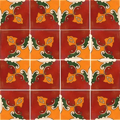 #030) 16 Mexican Tiles Hand Made Folk Art Ceramic Tile • $19.38