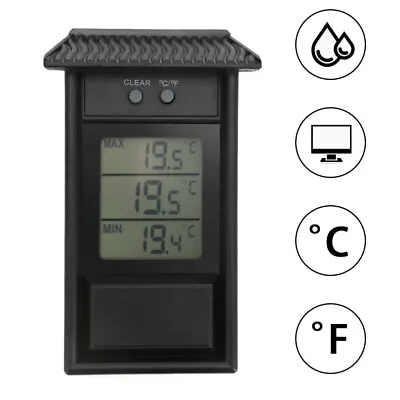 Digital Thermometer Greenhouse Display Max Min Garden Wall Room Indoor Outdoor • £9.15