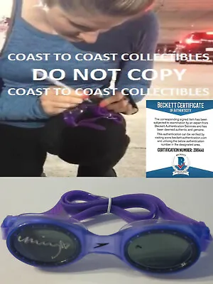 Missy Franklin USA Olympic Gold Swimmer Signed Swim Goggles Proof Beckett COA. • $239.99