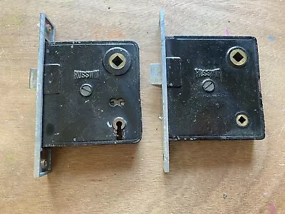 Antique Salvage Russwin Mortise Door Lock Set Of Two • $35