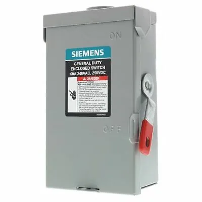 Siemens Gnf222ra Nonfusible Safety Switch General Duty 240V Ac 2Pst 60 A • $77.99