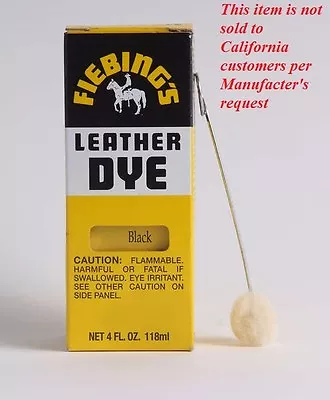 $11.99 • Buy Fiebing's Leather Dye W/ Applicator - ALL COLORS- 4 OZ  |Not For CA Customers|