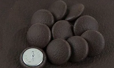 10 Upholstery Buttons In Dark Brown Faux Leather 20mm  • £6.99