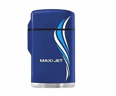 Blue Rubber Maxi Jet Zenga Lighter Turbo Windproof Cigarette Refillable Lighter • £3.99
