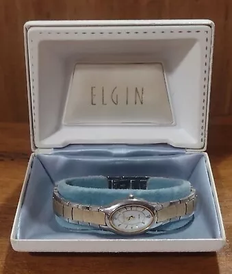 Vintage Women's Elgin Diamond Wristwatch With Case Oval Face  • $24.99