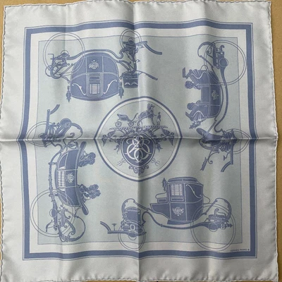 $152.80 • Buy Authentic HERMES Carre 40 Mini Scarf Ex-Libris