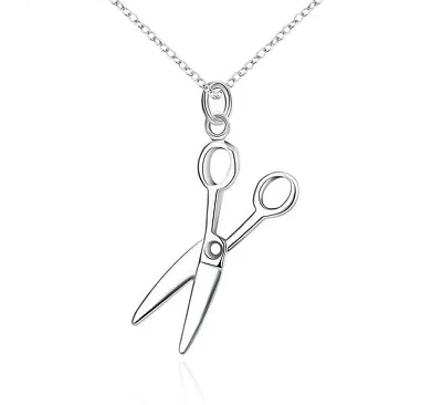 925 Silver Creative Scissor Pendants Necklace For Women Fashion Jewelry • $65.99