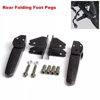 Motorcycle Folding Foot Pegs Rear Set Pedals Passenger Foot Rest For Dirt Bike • $30.50