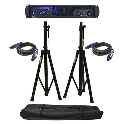 Peavey Ipr2 2000 Pro Audio Speaker Amplifier 2000W Amp Stands & Speakon Cables • $574.94