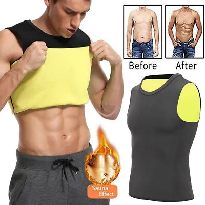 Male Corset Mens Compression Vest Sweat Sauna Vest Belly Fat Burner For Men • $14.86