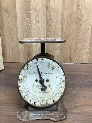 Vintage Columbia Family Scale 24 Lbs Gray Metal Working  Condition. • $15.29
