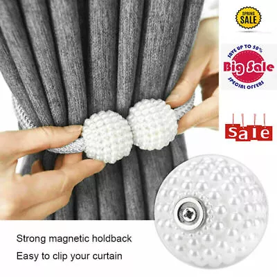 £3.99 • Buy A Pair 2Pcs Grey Magnetic Curtain Tie Backs Curtain Holdbacks Buckle Clips NEW