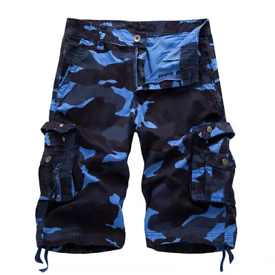 Mens Cargo Combat Shorts Casual Chino Half Pants Army Camouflage Military Shorts • $26.39