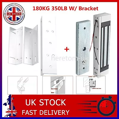 Slim Monitored Electro Magnetic Maglock Kit & Z L Bracket 180kg 350lb Lock 12V • £31.99