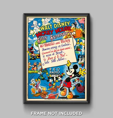 Mickey Mouse French Silly Symphony Cartoon Movie Poster Print Wall Art Decor3464 • $24.95