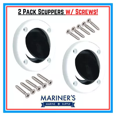 $14.99 • Buy Marpac 7-0351 Cockpit Deck Drain Scupper Valve 2-7/8  Boat Marine 2 PK W/Screws!