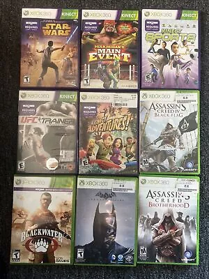 $16 • Buy Xbox 360 Game Lot Bundle Star Wars Black Water Assassins Creed Batman UFC Sports