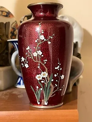 £60 • Buy Japanese Akasuke ? Ginbari Pigeon Blood Cloisonne Enamel Vase