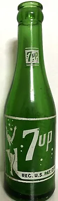 7UP Bottle THE SEVEN-UP IOWA COMPANY 7 Oz. Green With White Painted Label (ACL) • $5.95