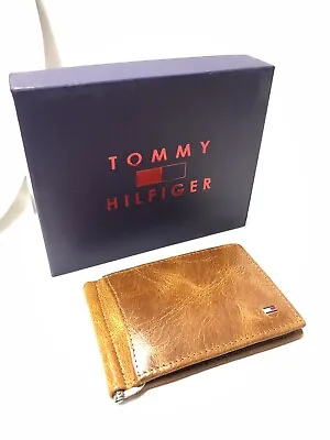 £19.99 • Buy Mens Brown Tommy Hilfiger Leather Wallet Leather New Money Clip