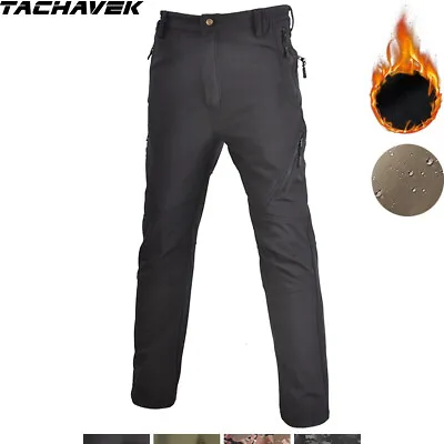Waterproof Men's Tactical Soft Shell Pants Cargo Combat Winter Fleece Trousers • $44.63
