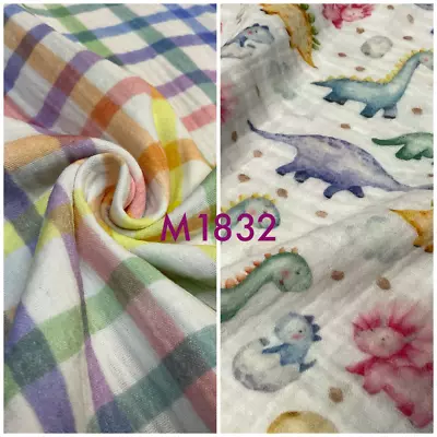 Printed Double Gauze Fabric Ideal For Shirts Blouses Sold Per Metre M1832 • £1.50