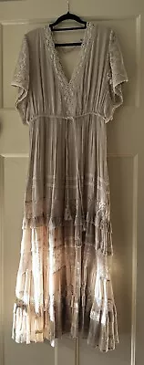 ☮️💟☪️Tree Of Life Francesca Maxi Dress In Cream XL NWT Vintage Bohemian💘🧡♈️ • $199