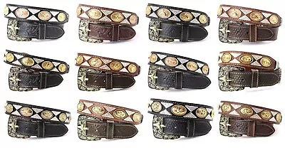 Western Belt Cowboy Longhorn Horse Bullrider Prayer Rooster Star Pants 30 34 38  • $59.99