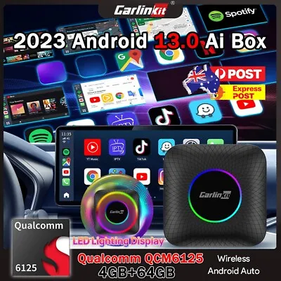 Carlinkit 4+64GB Android 13 Wireless Carplay Android Auto Multimedia Player Box • $177.89