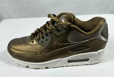 Womens NIKE AIR MAX 90 PRM Bronze Brown Trainers 896497-901 Women Size 8 • £38.56