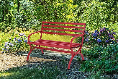 Outdoor Patio Chair Metal Bench Garden Furniture Deck Backyard Park Porch Seat • $109.99