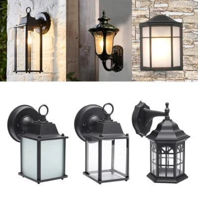 Traditional Outdoor Garden Wall Light Coach Lantern Sconce Lamp Outside Lighting • £16.94