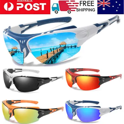 Men Sunglasses UV400 Polarized Glasses Fishing Sport Driving Wrap Around Eyewear • $15.89