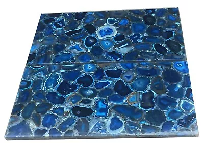 Blue Agate Resin Art Dining Table Top Rectangle Marble Bathroom Slab For Office • $6018