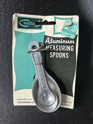 Vintage Aluminum Metal Nesting Oval Measuring Spoons With Ring NOS • $12.75
