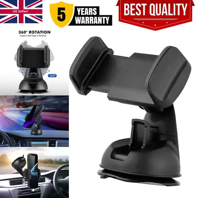 360° Car Universal Mobile Phone Holder Dashboard Suction Mount Windscreen Black • £4.99