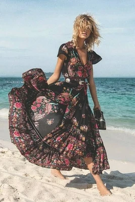 $280 • Buy Spell And The Gypsy Hotel Paradiso Maxi Gown Dress In Jet