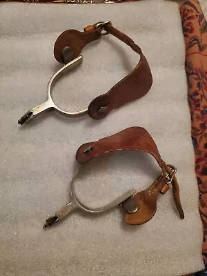 Vintage Crockett Spurs With Leather Straps Equestrian Estate Sale Find  • $275