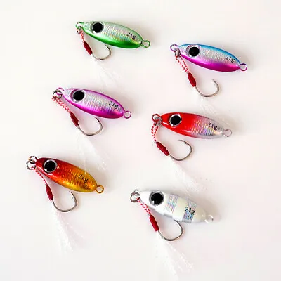 6pcs Slow Fall Pitch Fishing Lures Lead Metal Sinking Flat Jigging Bait Hook • $9.59