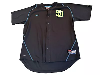 Nike Vintage MLB San Diego Padres Black Green Jersey XLL Baseball • $54.94