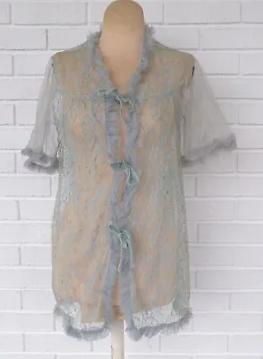 Vintage Sheer Short Peignoir/ Pajama Top Size L • $20