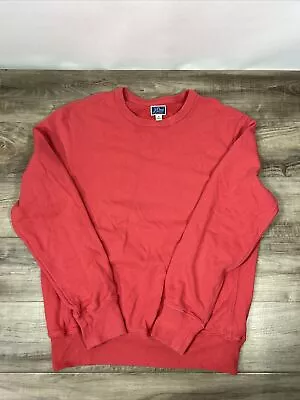 J Crew Sweatshirt Mens Medium Red Knit Goods Lightweight Sunfaded French Terry • $14.75