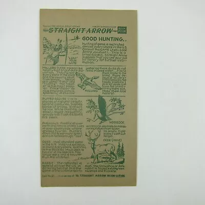 Nabisco Shredded Wheat Straight Arrow Indian Book 4 Card 21 Hunting Vintage 1952 • $9.99