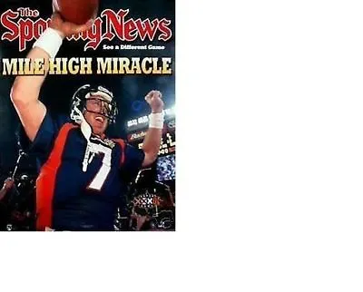 $5.95 • Buy 1998 Mint “mile High Miracle” John Elway Denver Broncos Super Bowl Champ Poster