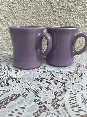 VTG Metlox COLORSTAX  Lilac/Lavender Purple Coffee Mugs/ Cups Lot Of 2 *EUC* • $15