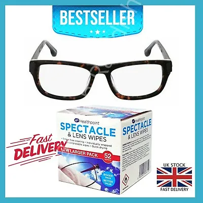 £3.59 • Buy Glasses Wipes Cleaning Lens Spectacle & Sunglasses Bio-degradable & Smear Free 