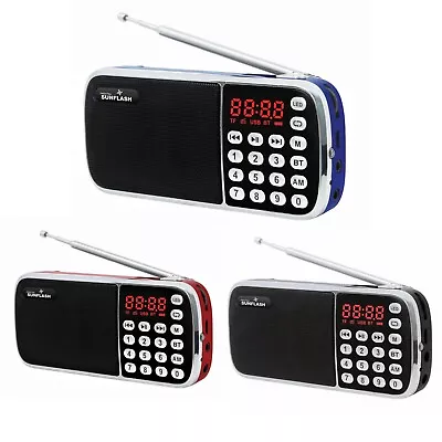 Digital Sunflash Z-135 Rechargeable Mini AM/FM Radio +Bluetooth +USB/SD/AUX • $15.88