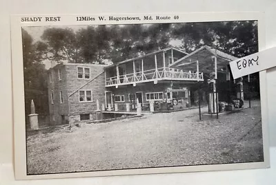 Early Hagerstown Md. Shady Rest Tourist Cabins Sinclair Gas Rt.40 Rare Postcard • $12.95